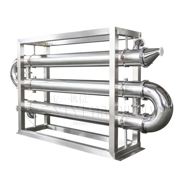 Sanitary shell and tube (multi-pass tube) heat exchanger