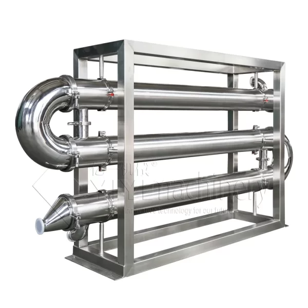 Sanitary shell and tube (multi-pass tube) heat exchanger